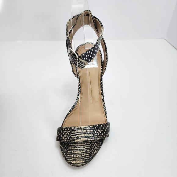 Dolce Vita Snakeskin Embossed Leather Strappy Heel Sandals Size 6 1/2 - Picture 4 of 10